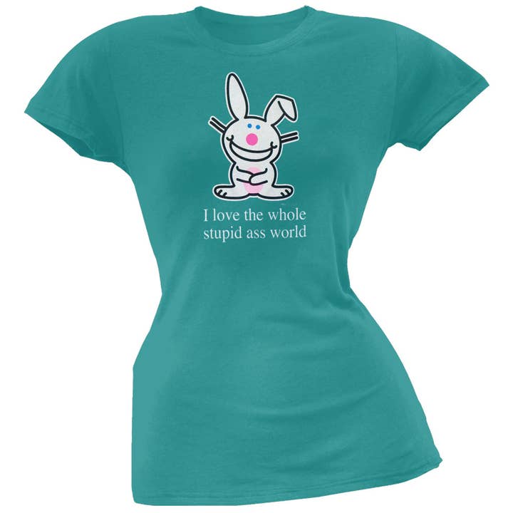 Official Store – Engroshandel T-shirt med print - Dame – Happy Bunny - Elsker Dumme Kvinder Junior T-shirt