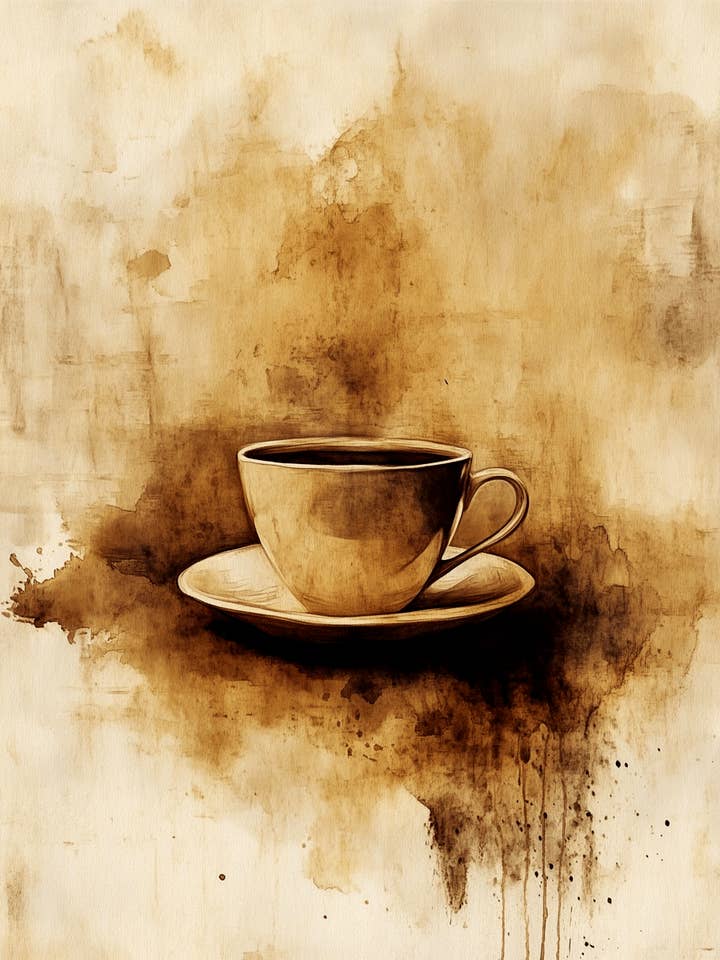 Grunge Cup - Coffee Wall Art Prints - 8"x10" Art Print for 11"x14" Frame for wholesale by Mowbi