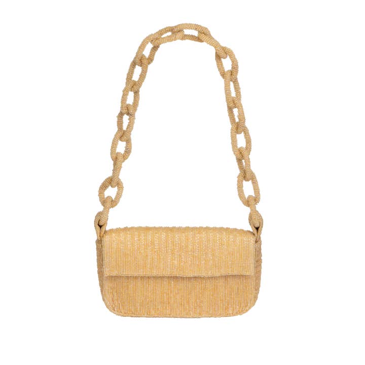 Beaded Shoulder Bag with Chunky Link Strap for wholesale by Sprigs