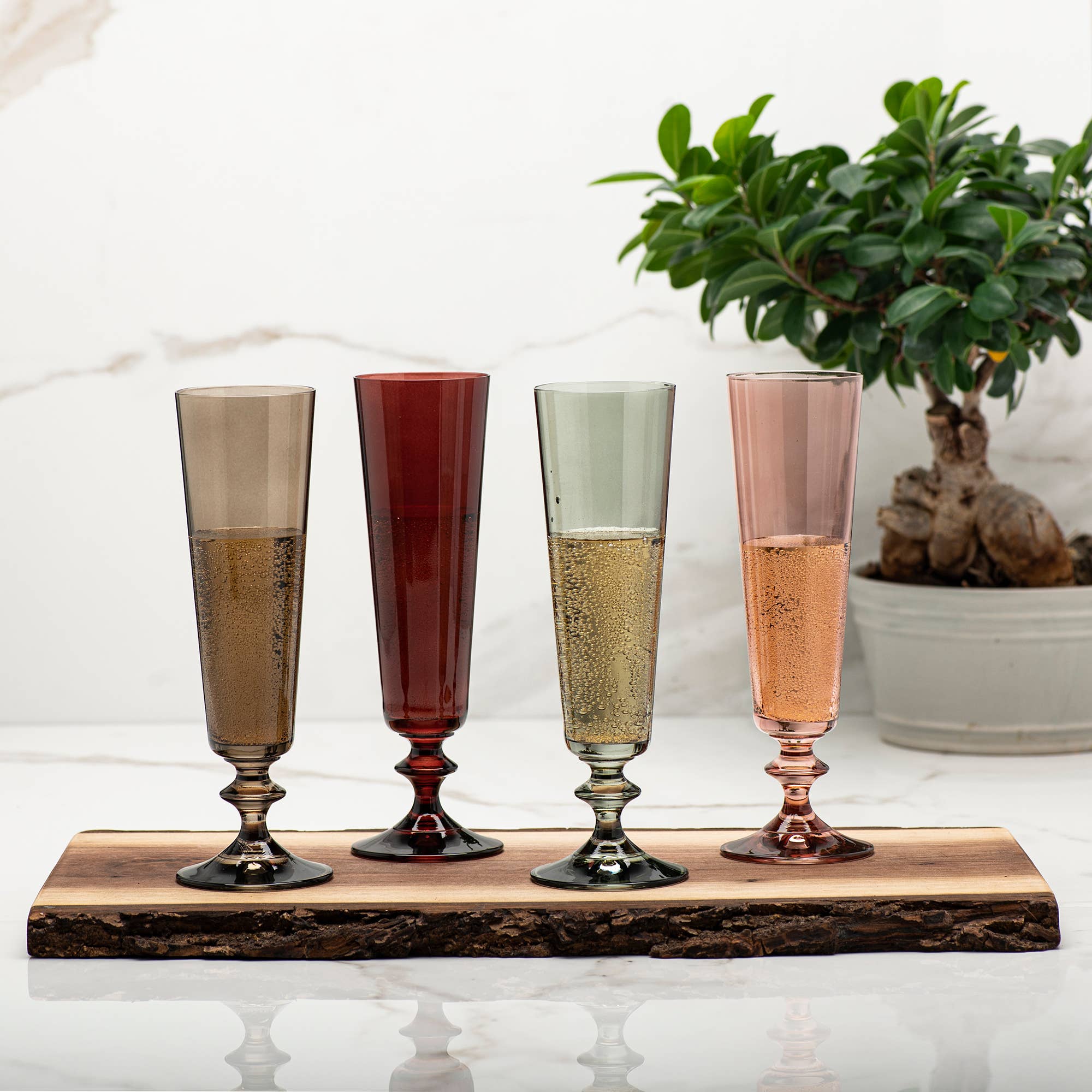 David Shaw Tableware - Wholesale Champagne Flute - Bella Champagne Flute Merlot3