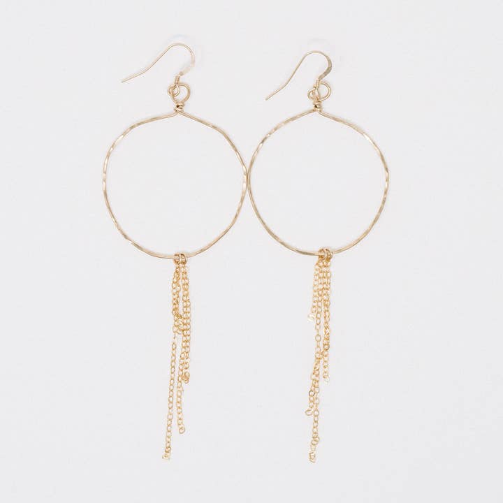 Gold Hoops with Chain for wholesale by Rippie Mae