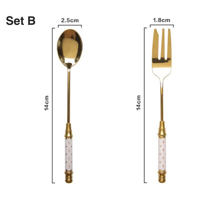 Homerely (We Cover All Import Duties) - Wholesale Assorted Cutlery Set - Vintage Gold Spoons Fork Set1