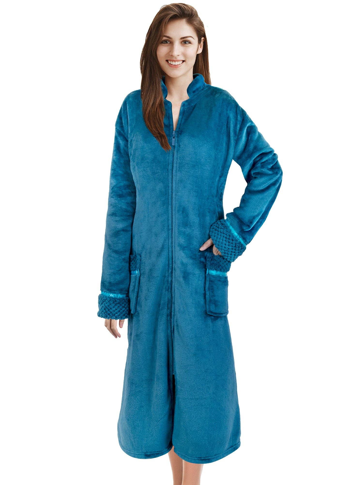 Pavilia - Wholesale Robe - Women's - Women's Housecoat Zipper Robe7