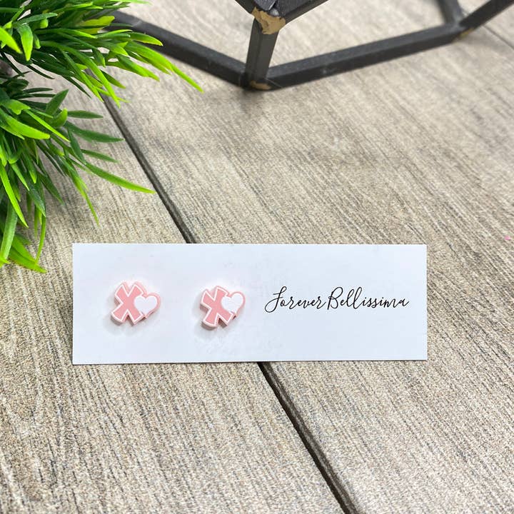 Forever Bellissima - Wholesale Stud/Post Earrings - Valentines Day Stud Earrings | Love | XO | Acrylic Earrings