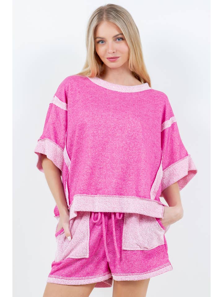 J.Her – Großhandel Strickoberteil – Damen – Übergroßes Oberteil mit kontrastierendem Band auf der Rückseite HT40287