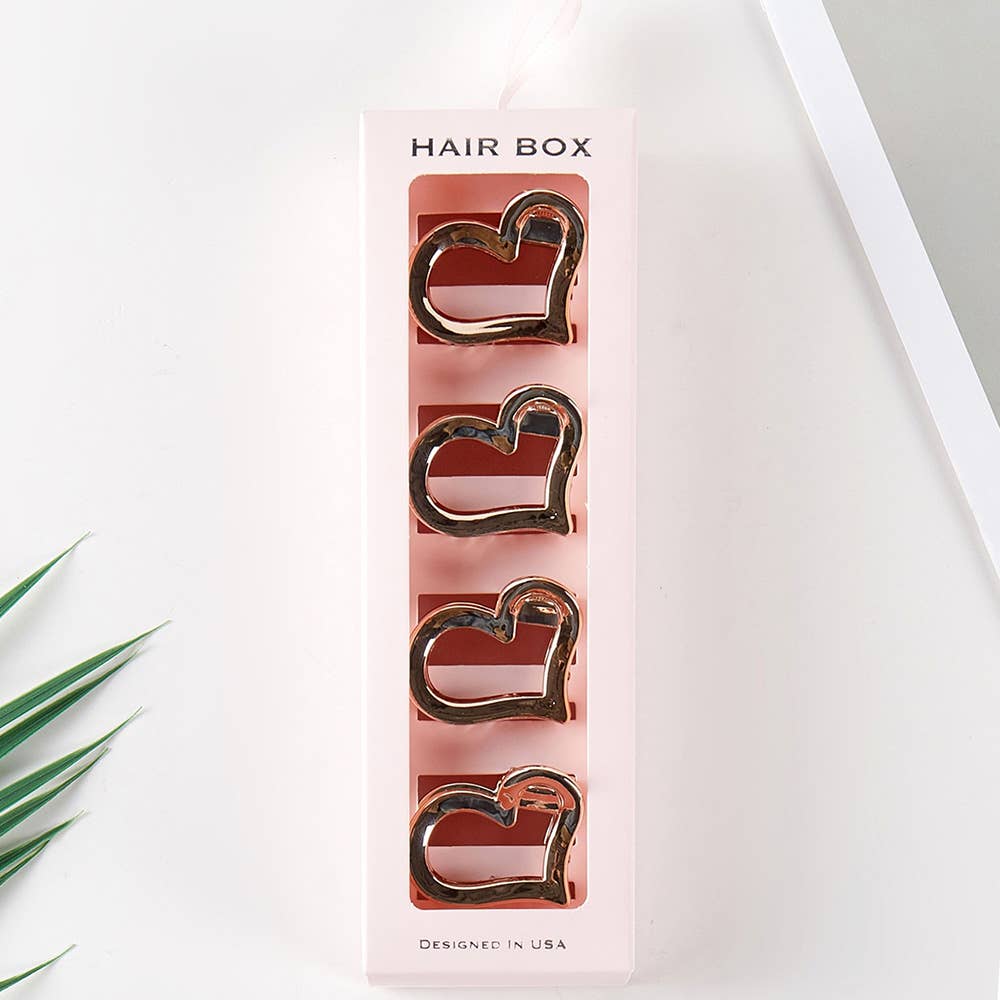 Sensibling Corp. – Großhandel Haarclip – Damen – 4 Stück - Offene Herz-Haarspangen6