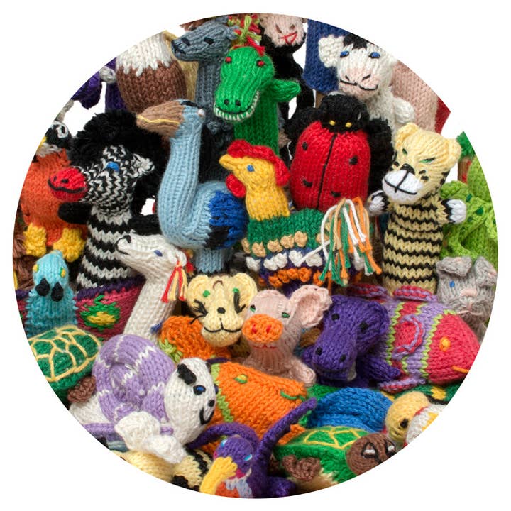 Lucuma Designs - Wholesale Finger puppet – Child & baby - Animal Mix Organic Cotton Finger Puppet - Stocking Stuffers6