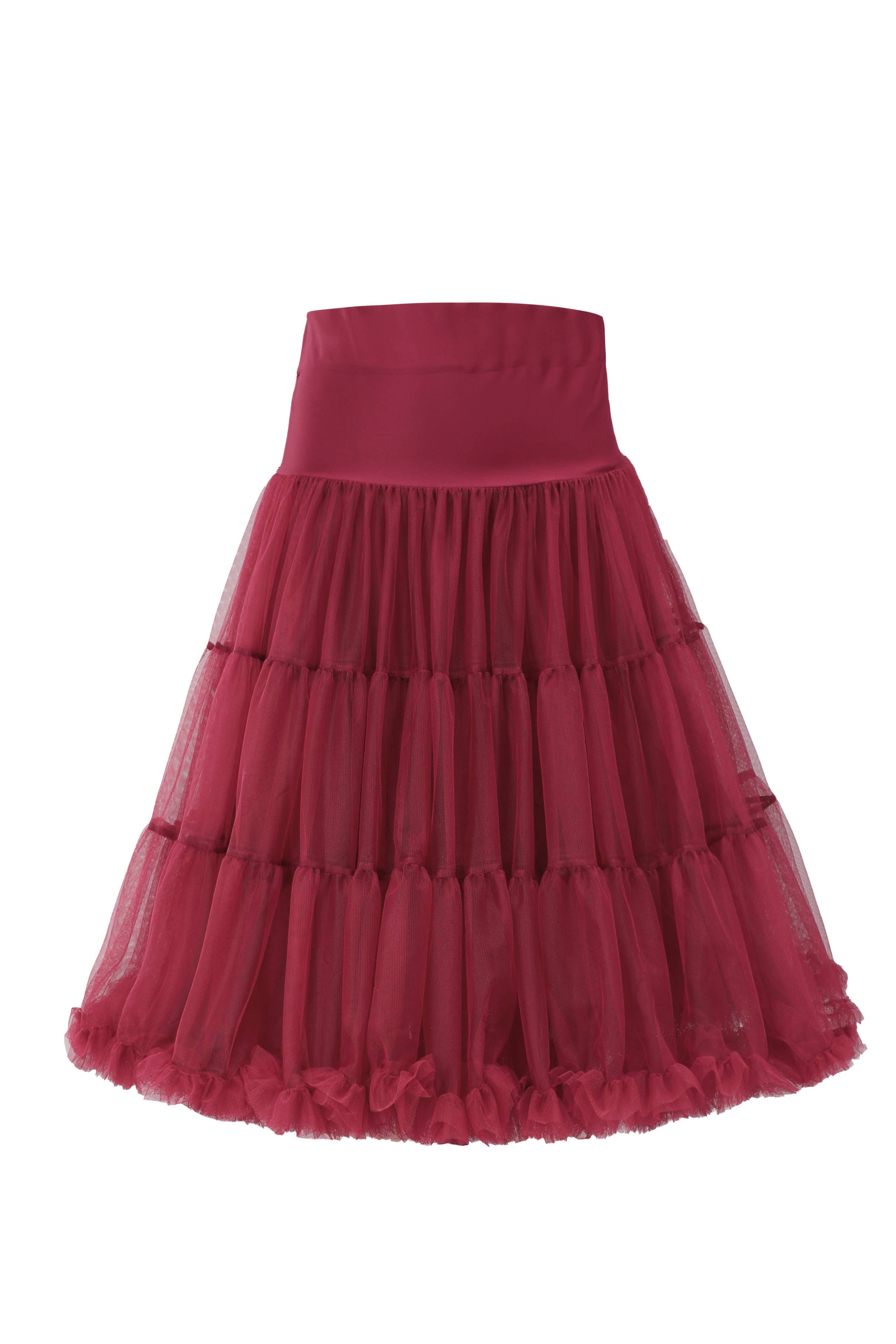 Dolly & Dotty - Wholesale Skirt - Women's - Fluffy Burgundy Petticoat