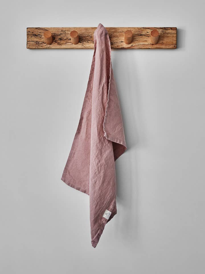 Toalha de chá de linho - rosa empoeirado por atacado de confetti mill