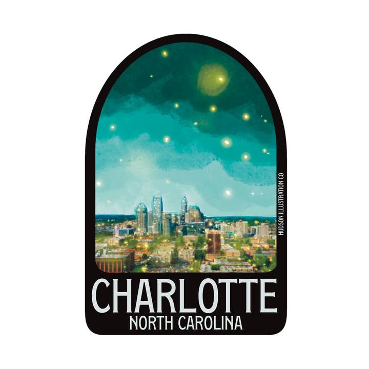 Charlotte North Carolina Sticker/Magnet/Print/Postcard for wholesale by About Town Co