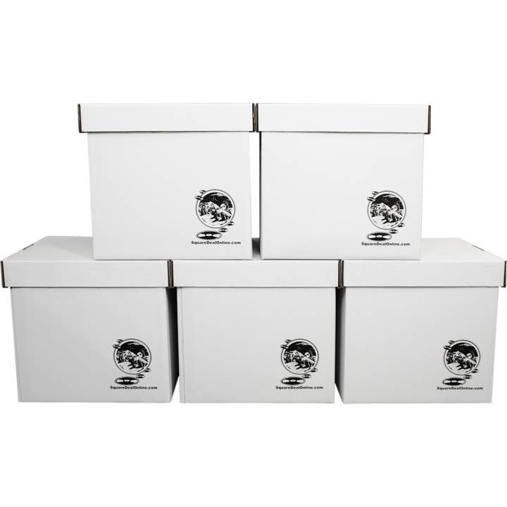 Square Deal Recordings & Supplies - Wholesale Storage Bin - Cardboard 12" Record Storage Box - Holds Up To 90 Records