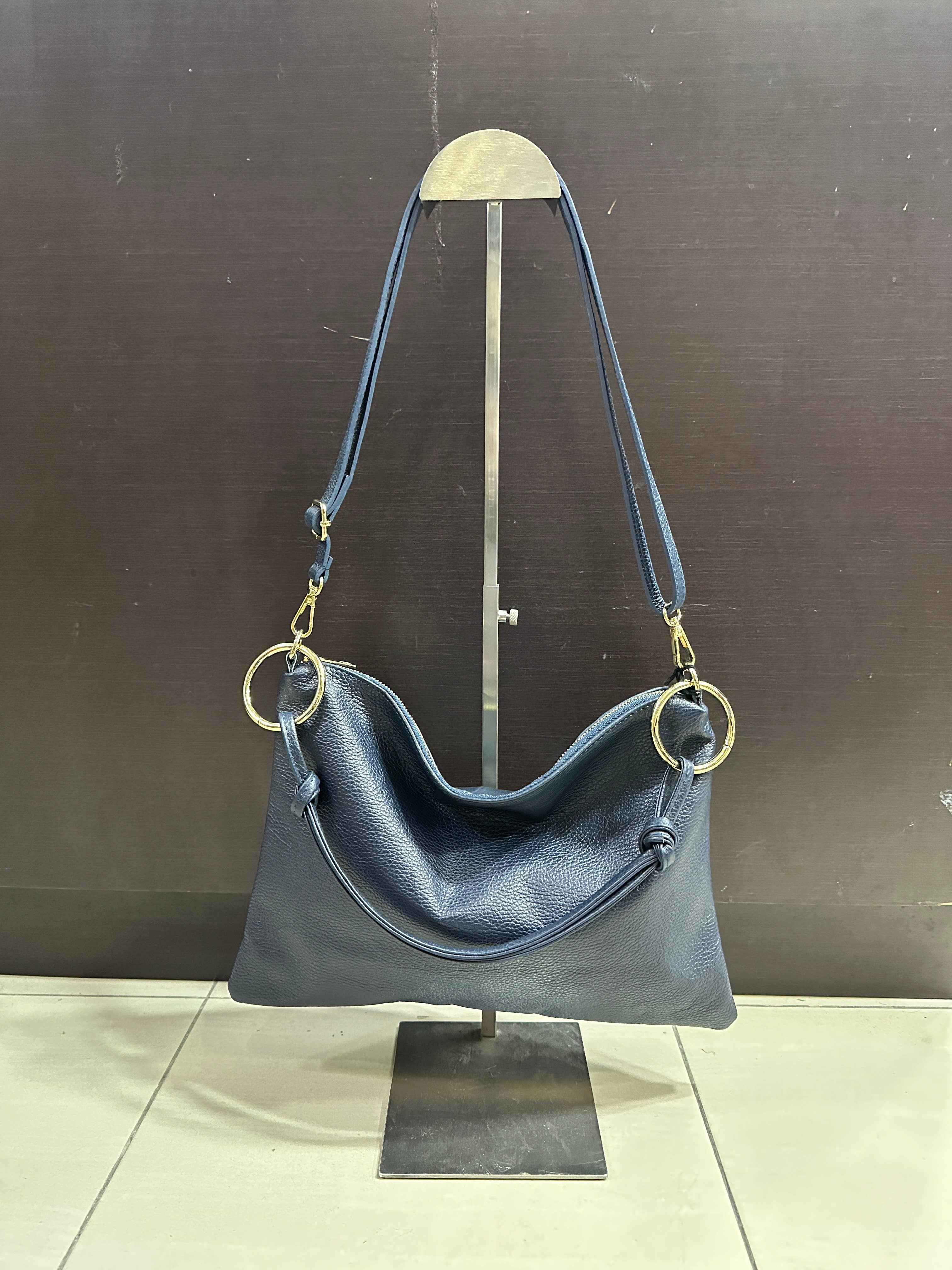JULIA PARIS - Vente Sac porté épaule – femme - Sac porté épaule et bandoulière en cuir grainé avec anneaux8