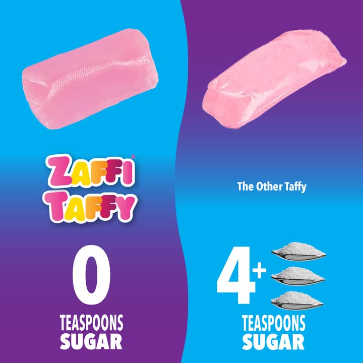 Zolli Candy, The Clean Teeth Candy - Wholesale Taffy - Zaffi Zero Sugar KETO Taffy - 1.6oz Pouch2
