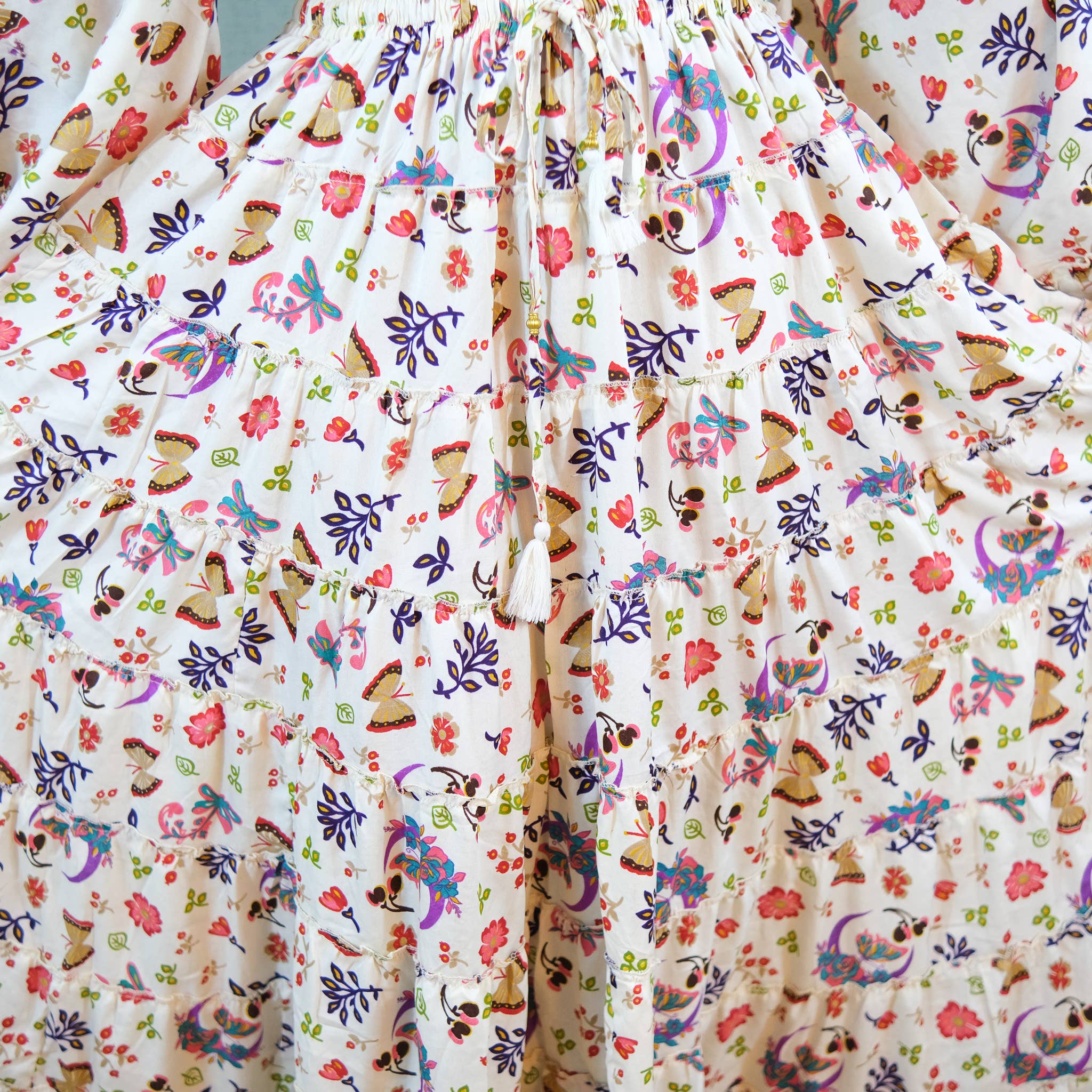 Karma Nepal Crafts - Wholesale Rok - Dames - Whimsy Celestial lange boho rok met volants1