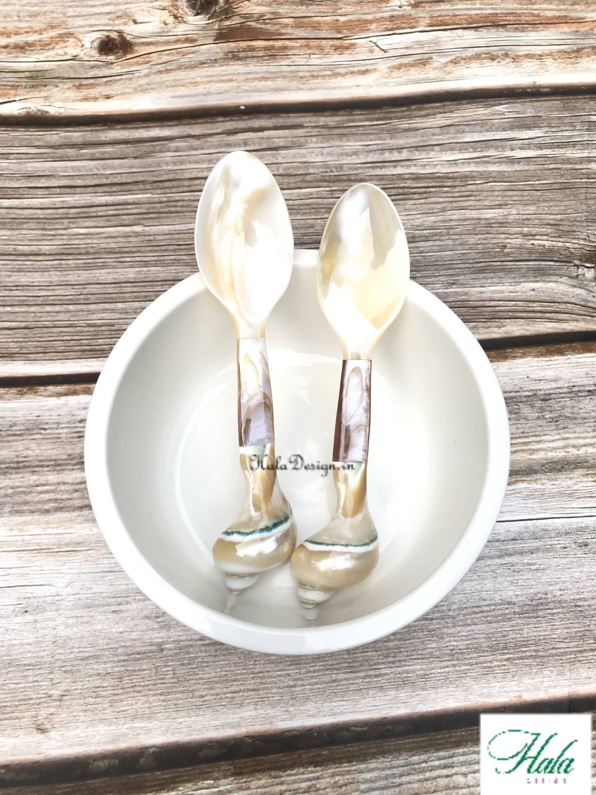 Hala Design - Wholesale Kitchen Spoon - Custom Engraved Oyster and Snail Spoon Length = 16 cm6