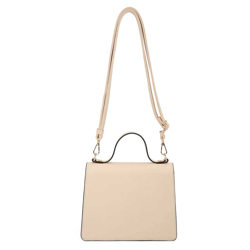 KAYLA+AVA - Vente Sac à main avec poignée sur le dessus – femme - Sac à bandoulière EDEN à rabat à poignée carrée avec nœud3