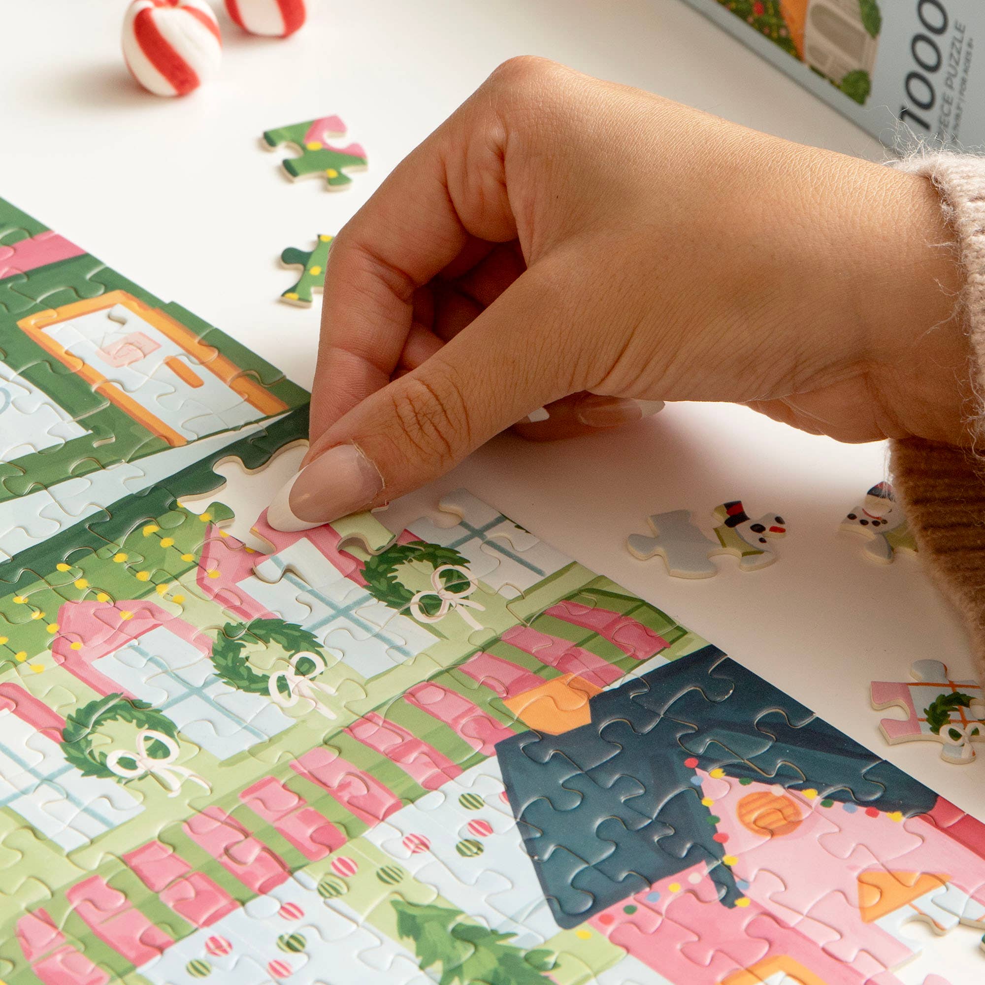 1canoe2 | One Canoe Two Paper Co. - Wholesale Puzzle - Adult - Christmas Village - 1000 Piece Holiday Jigsaw Puzzle4