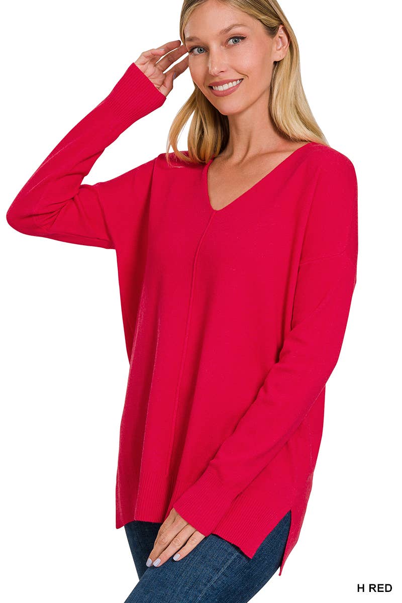 42POPS - Vendita all'ingrosso Maglia larga - Donna - "..._ Maglione con Cucitura Frontale Tinto in Capo"27