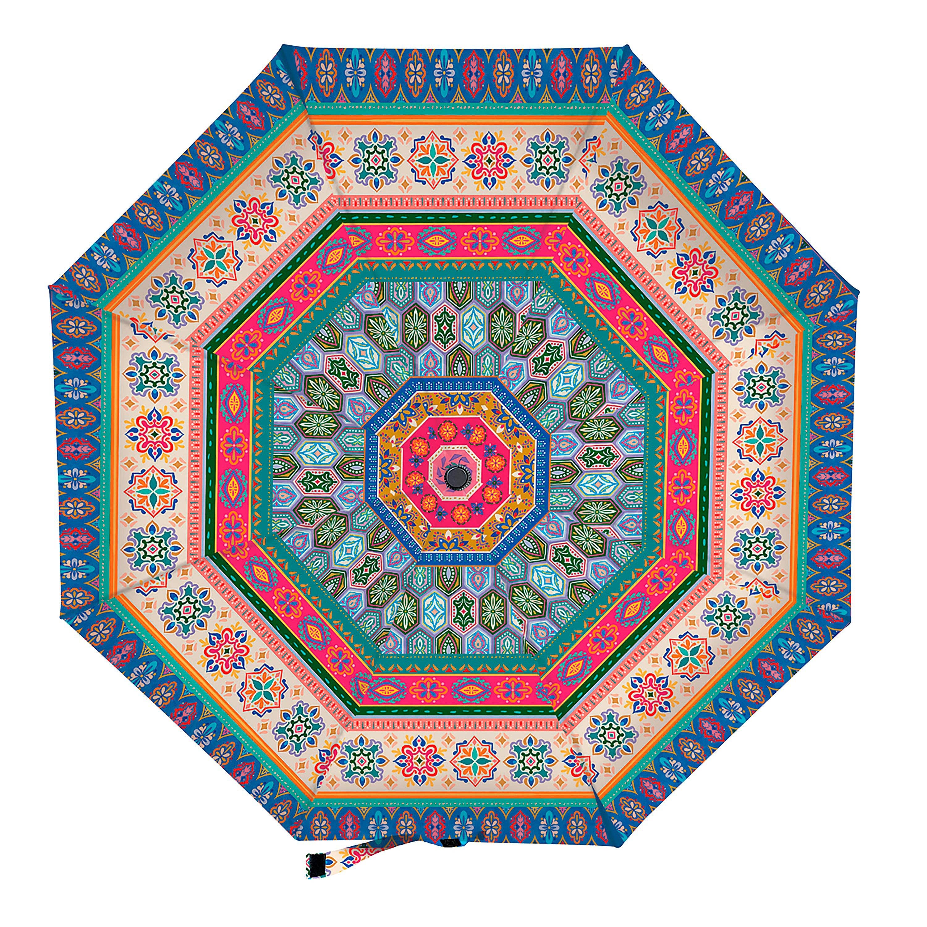 Evergreen Enterprises - Wholesale Umbrella - Women's - Geometric Tapestry Compact Manual Umbrella1