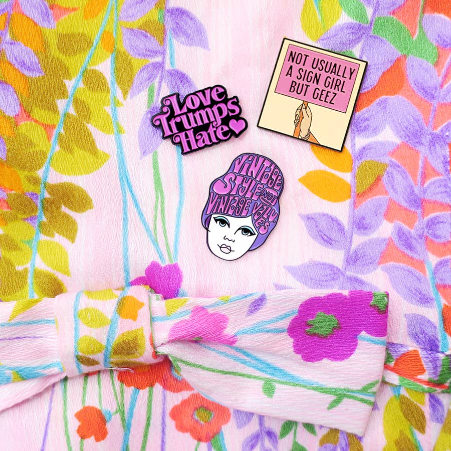 Kate Gabrielle - Wholesale Lapel Pin/Button - Vintage style, not vintage values enamel lapel pin2