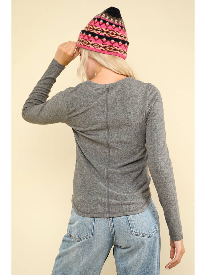 VERY J - Wholesale Knit Top - Women's - NT10047-Soft brushed solid knit casual top25