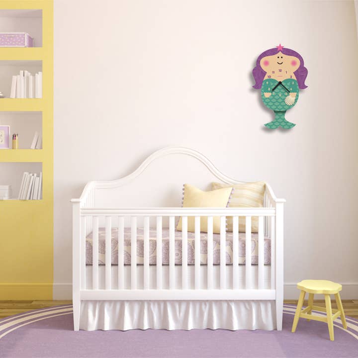 Popclox - Wholesale Wall Clock - Mermaid Pendulum Clock - Wood2