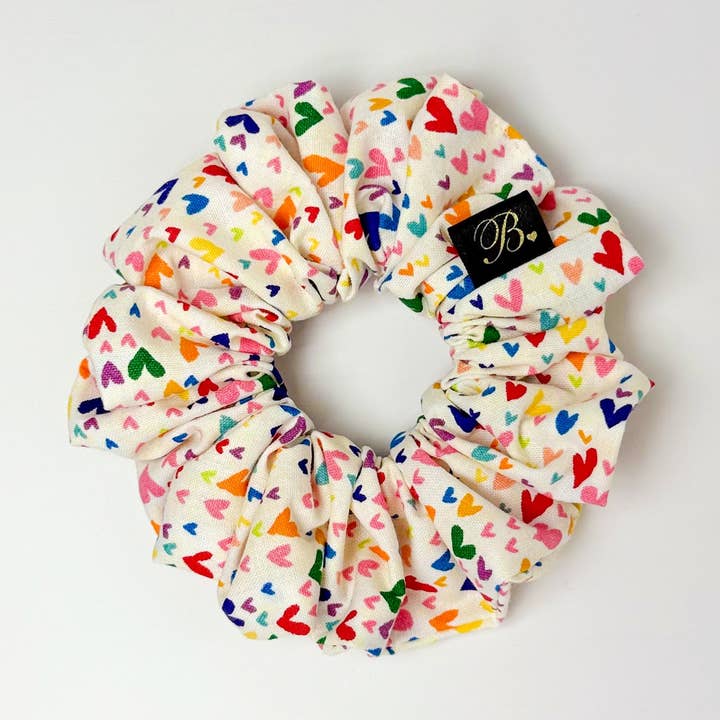 Cotton Scrunchie in Love Confetti for wholesale by B. LUVV & CO.