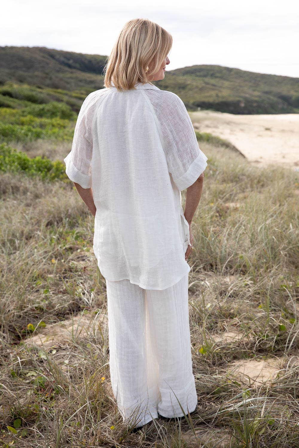 Arana Linen Pant - Off White for wholesale on Faire6