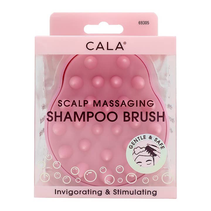 PINEAPPLE Beauty - Wholesale Hair Brush/Comb - CALA 69305 PINK Scalp Massaging Shampoo Brush - 6pc
