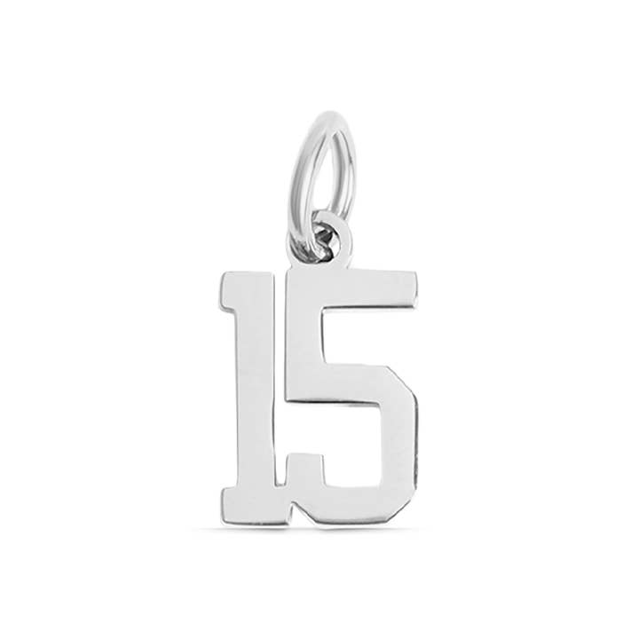 WJW - Wholesale Individual Charm/Pendant - Stainless Steel Small Sport Number Pendants