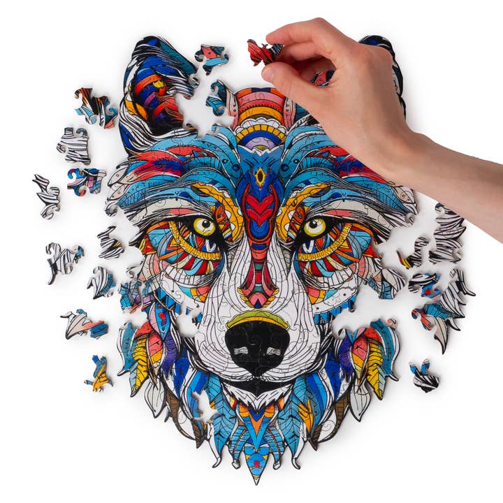 Wooden Wolf Puzzle for wholesale by Recent Toys