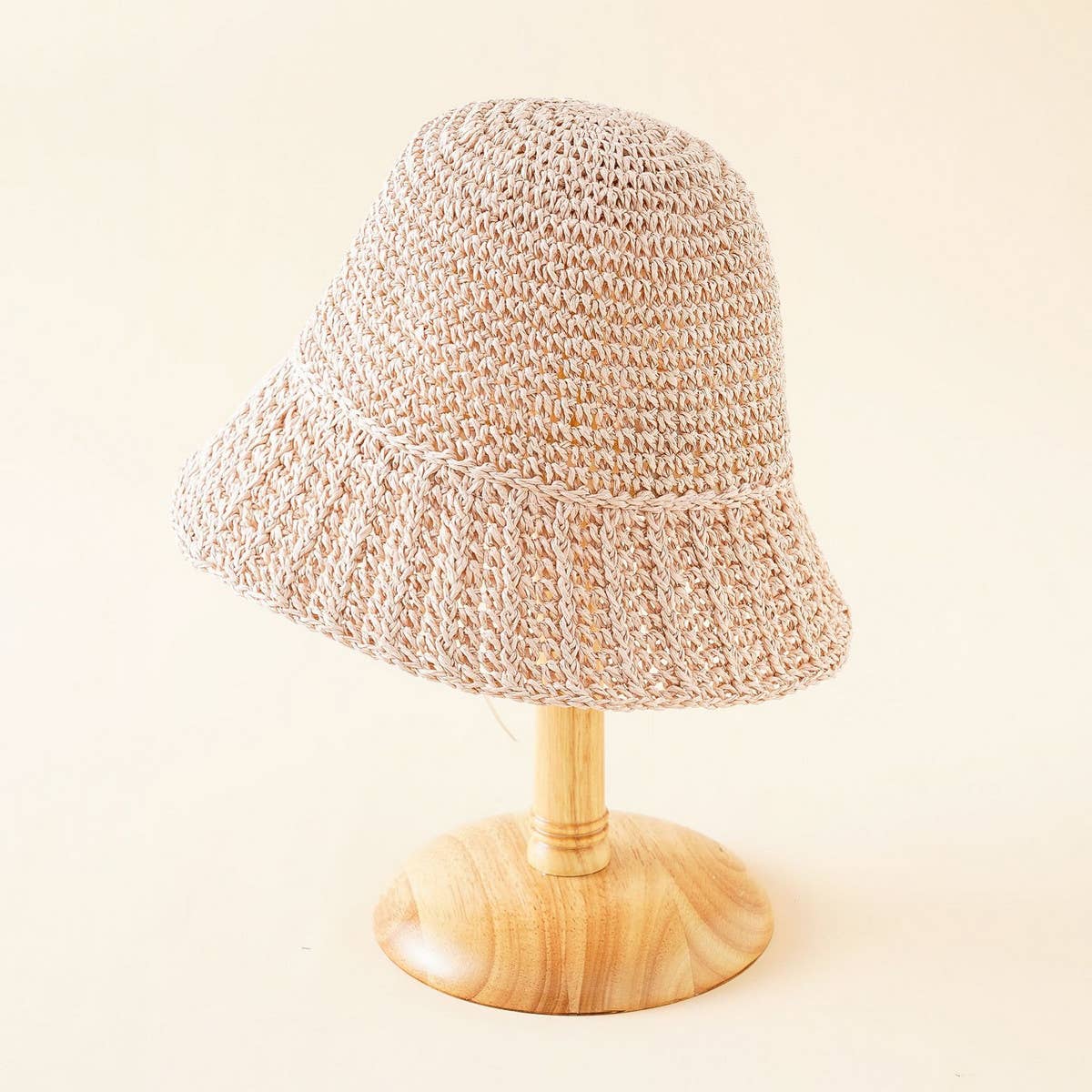 ACCITY - Wholesale Bucket Hat - Women's - PASTORAL STYLE BEACH STRAW BUCKET HAT_CWAH14166
