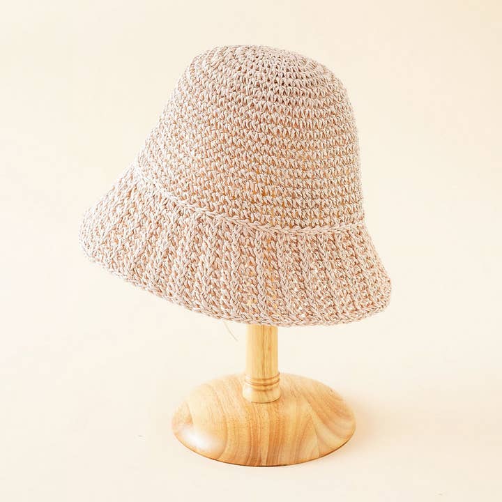 ACCITY - Wholesale Bucket Hat - Women's - PASTORAL STYLE BEACH STRAW BUCKET HAT_CWAH14166