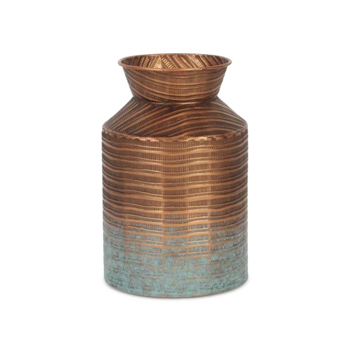 Cheungs Home Decor - Wholesale Vase - Kyani Copper and Rustic Teal Milk Jug Vase Decor