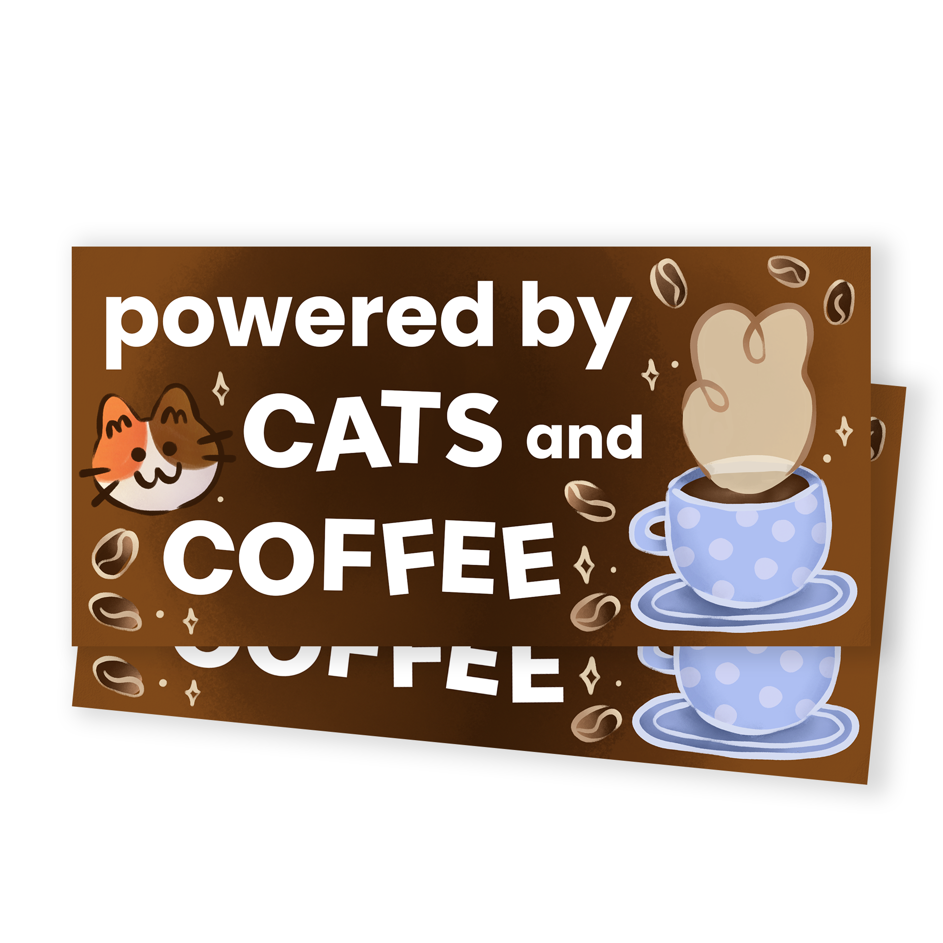 The Stray Shop – Großhandel Aufkleber – Powered by Cats & Coffee Bumper Sticker1