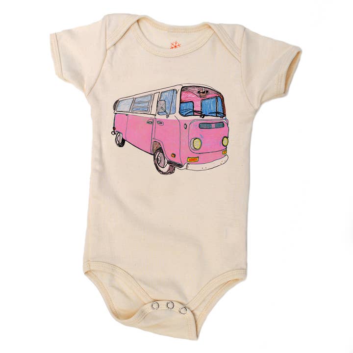 Venice Wheels PINK - Baby Organic Onesie for wholesale by orangeheat