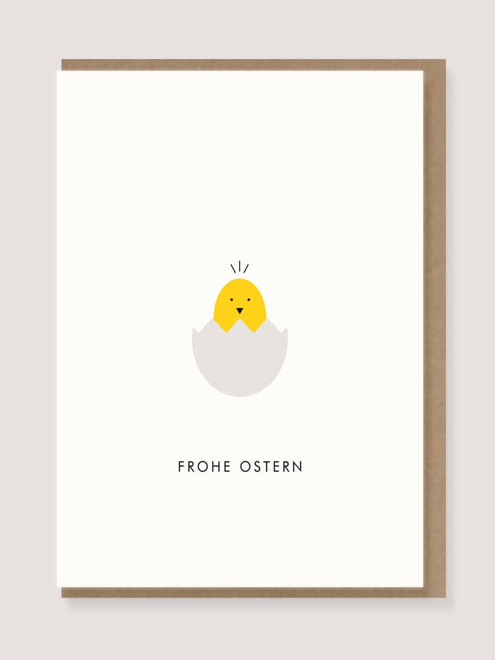 Gevouwen kaart - "Kuiken - Vrolijk Pasen" voor wholesale door LØTTEBOM