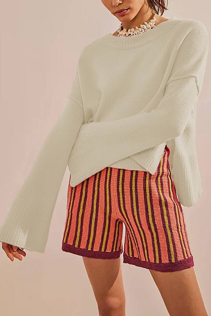 Rosa Clothing - Wholesale Knit Sweater - Women's - slouchy plain flare sleeve knit sweater jumper4