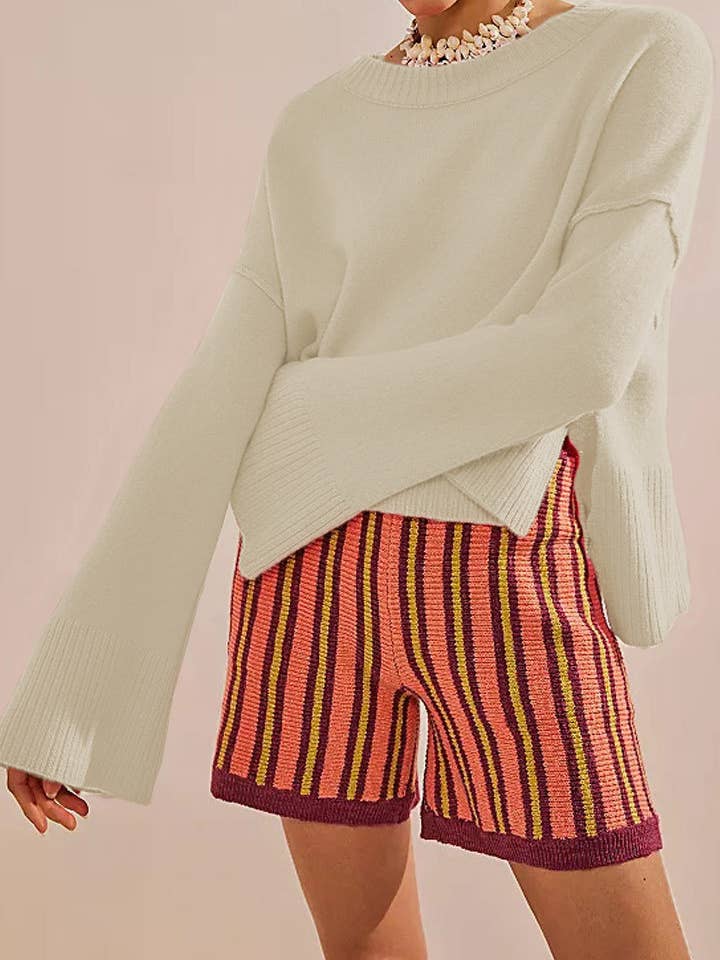 Rosa Clothing - Wholesale Knit Sweater - Women's - slouchy plain flare sleeve knit sweater jumper4