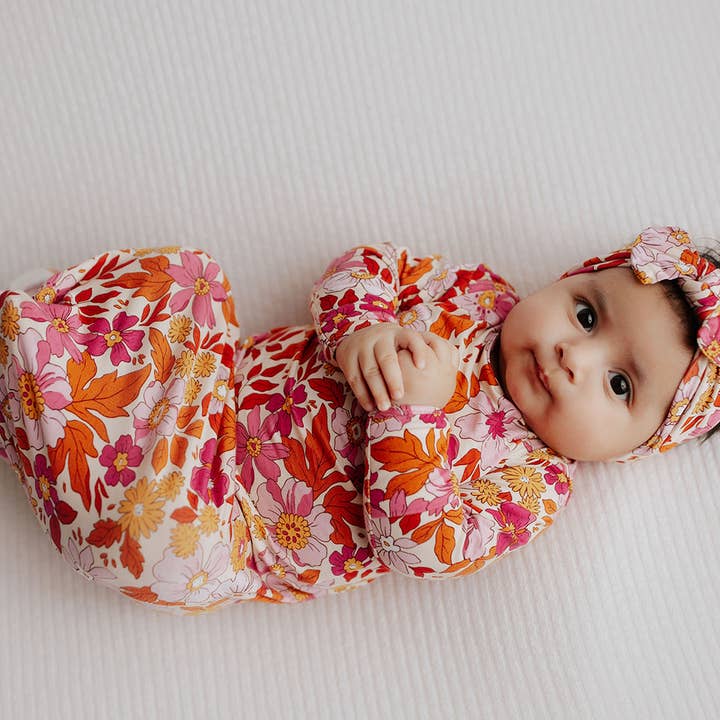 Three Little Tots - Wholesale Babygown - Baby - Wild Child Floral Hawaiian Knotted Gown17