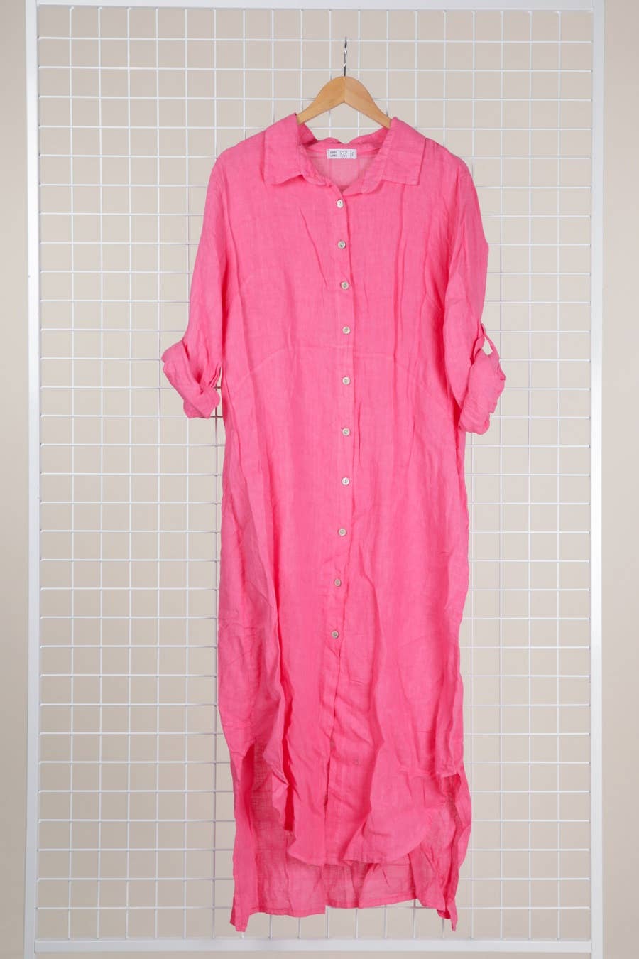 la maison des fibres naturelles - Wholesale Button Down Shirt - Women's - Long shirt dress 68036 100% LINEN5