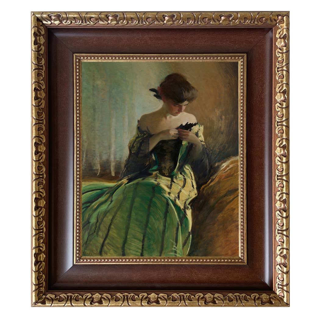 Madison Bay Co. - Historical Home Decor Reproductions - Vendita all'ingrosso Stampa artistica - Stampa su Tela Vintage di Donna in Abito Nero e Verde53