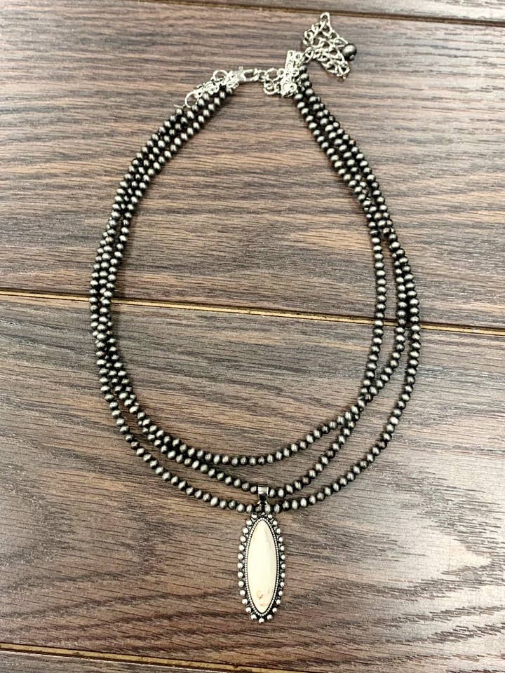 734006, Handgjord 3-radig Navajo Turkoshalsband för wholesale av ISAC Trading Inc