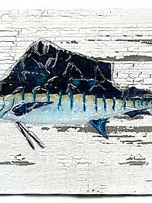 Peinture de poisson-voile en verre de mer pour la vente par A SEAGLASS CREATION/SALTY SIGNS DESIGNS