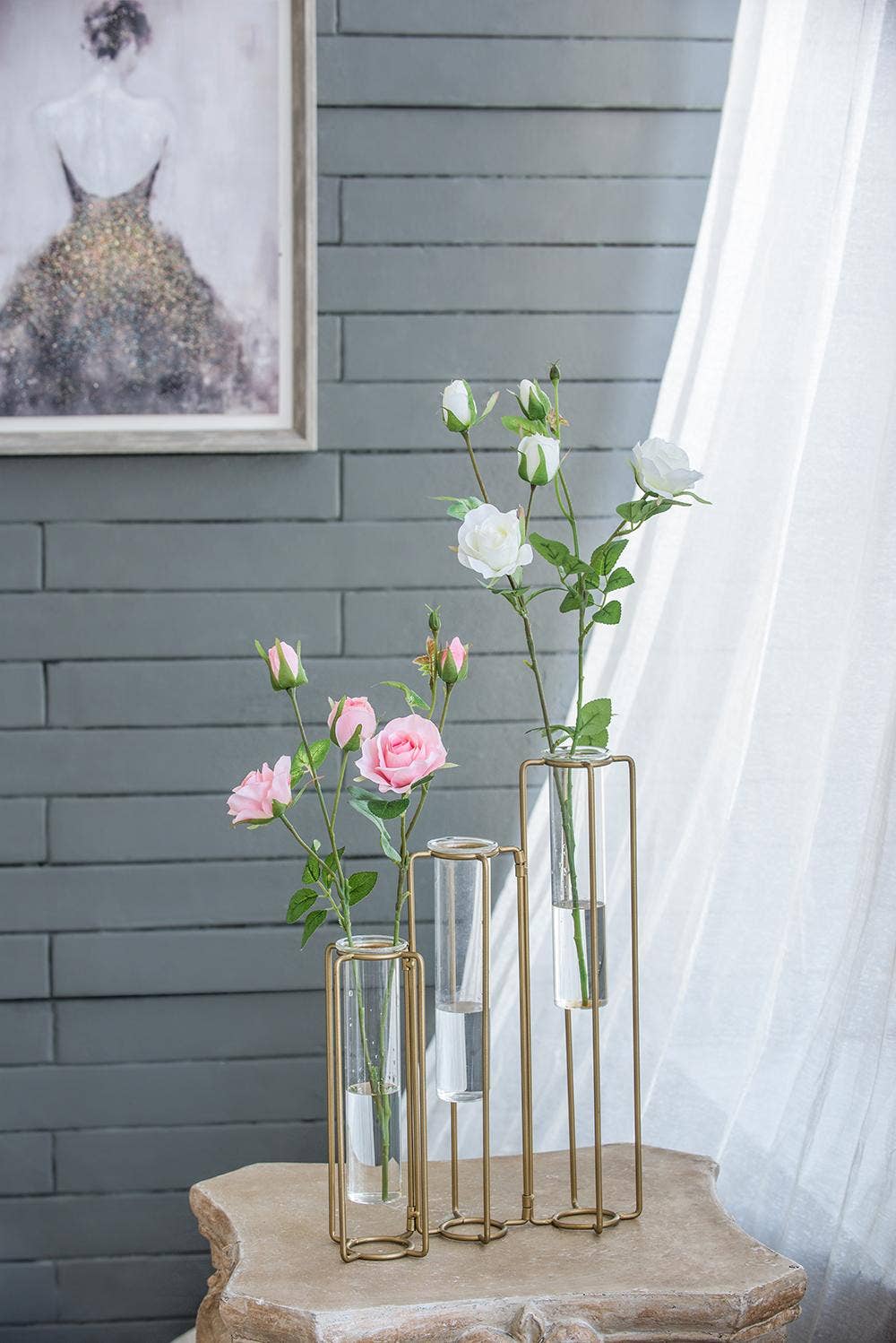 A&B Home Group Inc. - Wholesale Artificial Plant - 6.5x3.5x25"H Rose Spray - White11