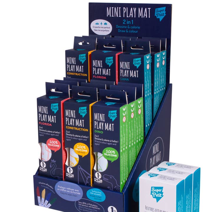 Mini display per tappetino da gioco consegnato vuoto piatto per la vendita all'ingrosso da parte di SuperPetit