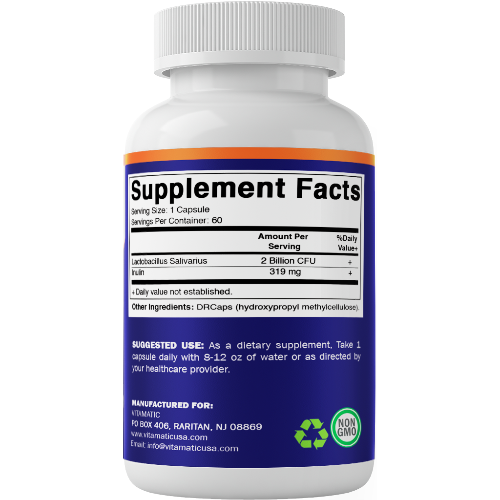 Vitamatic - Wholesale Oral Supplement/Vitamin - Vitamatic Lactobacillus Salivarius 2 Billion CFU 60 Capsule9