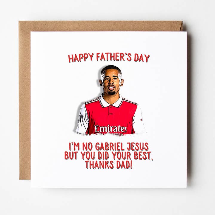 Arsenal FC Father's Day Card Featuring Gabriel Jesus for wholesale by FrontRow Cards & Gifts