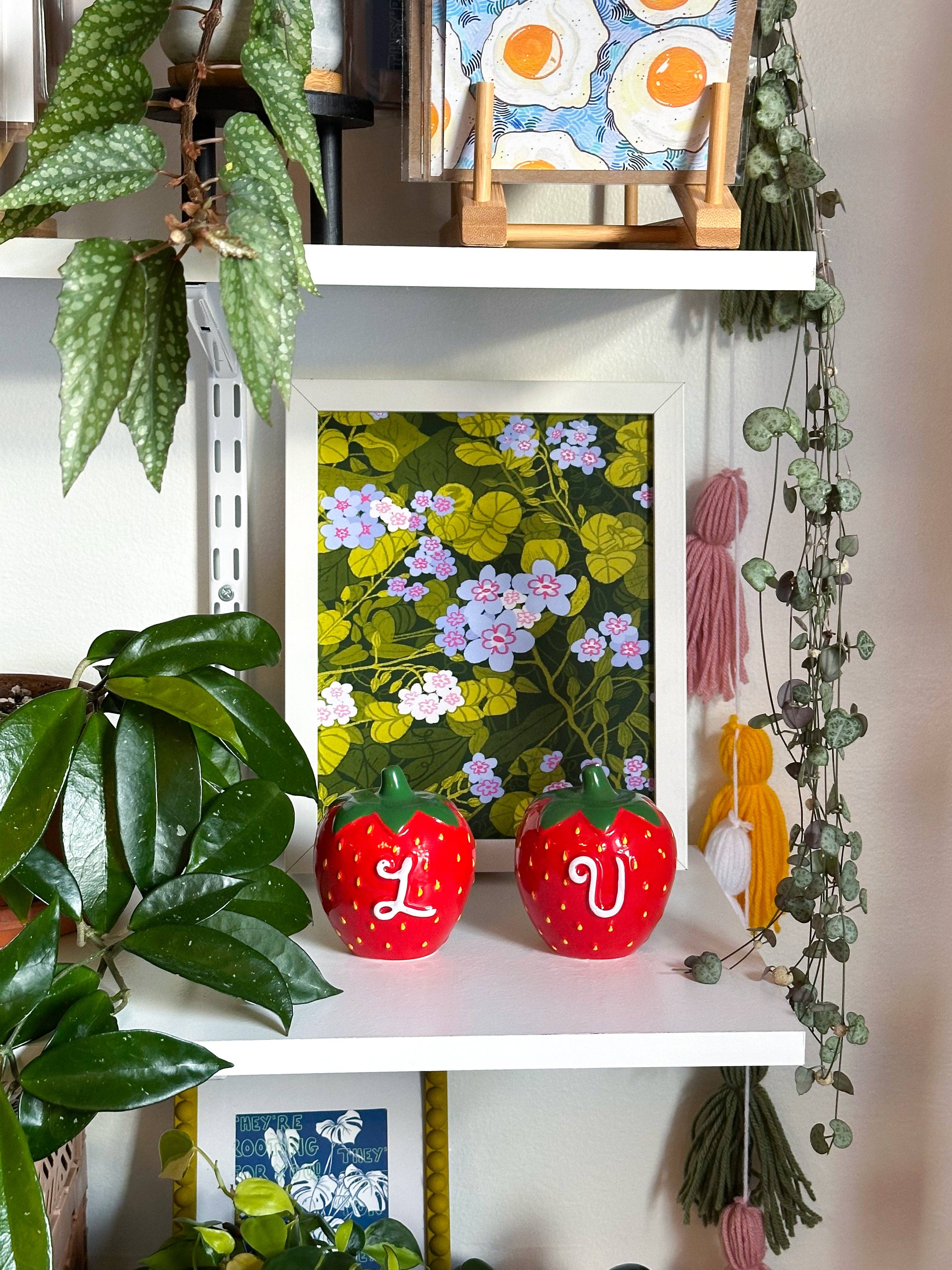 lu bremer design - Wholesale Art Print - "don't forget me" floral plant art print - 8x102