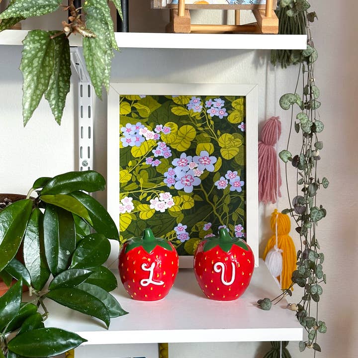 lu bremer design - Wholesale Art Print - "don't forget me" floral plant art print - 8x102